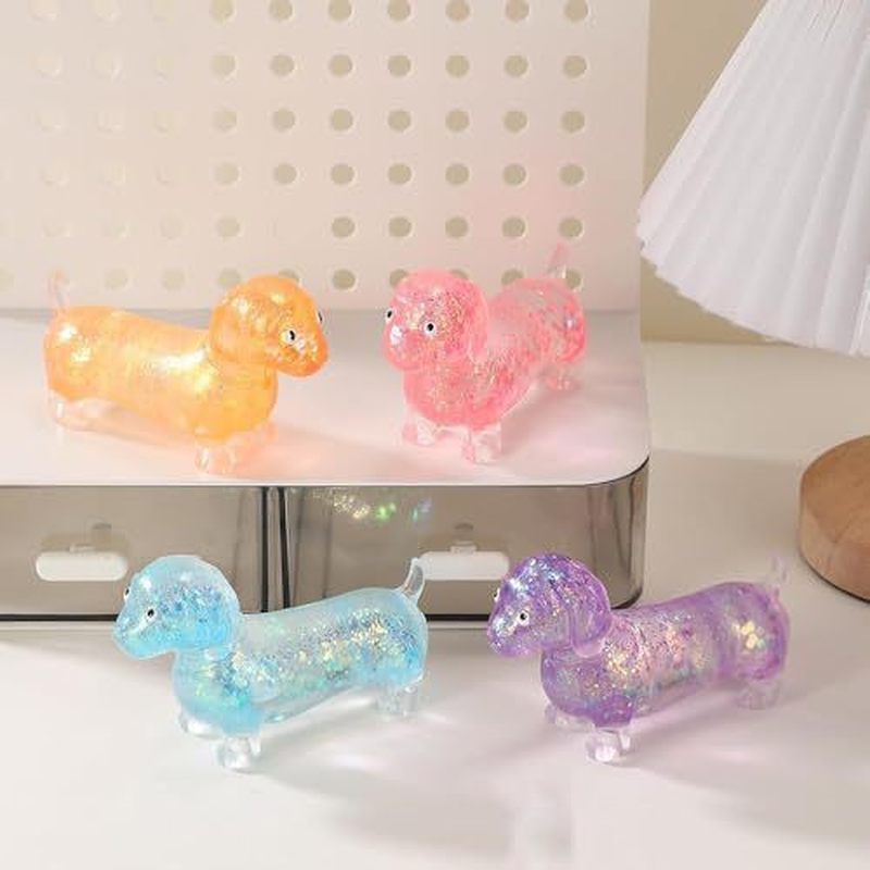 Resin Craft Material - لعبة داشهند لامعة ناعمة قابلة للضغط،
