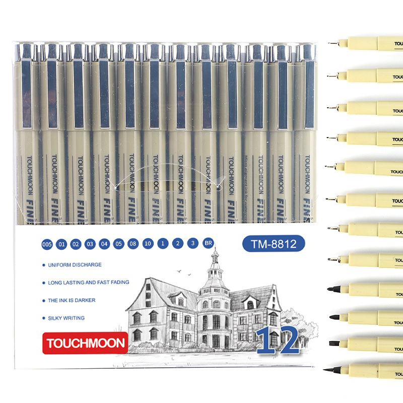 12 تلميح الصباغ بطانة ميكرون ا - مراجعة Copic Marker Sketch وسعره