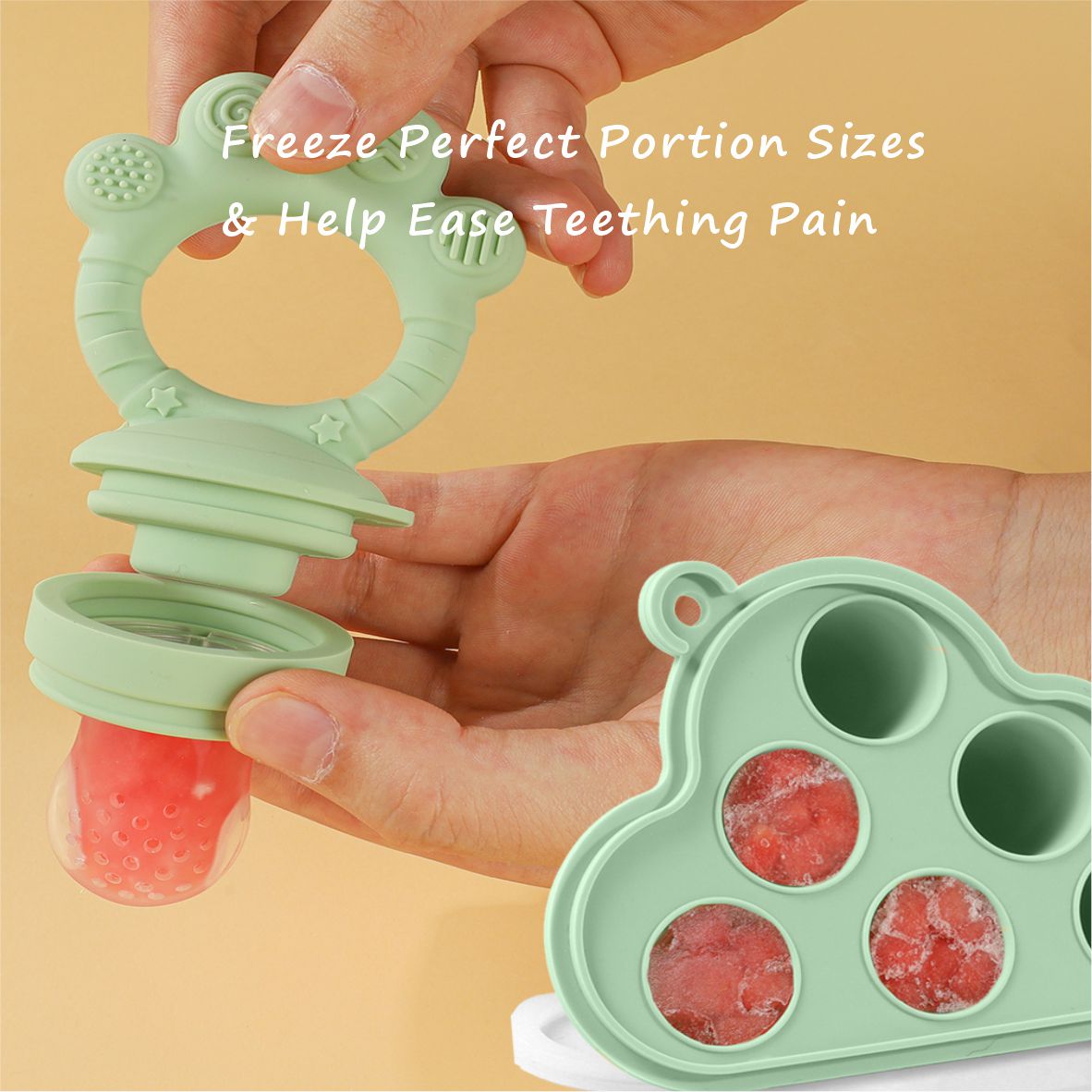 مغذي طعام الأطفال بالفواكه وصي - مراجعة Silicone Mold Tray وسعره