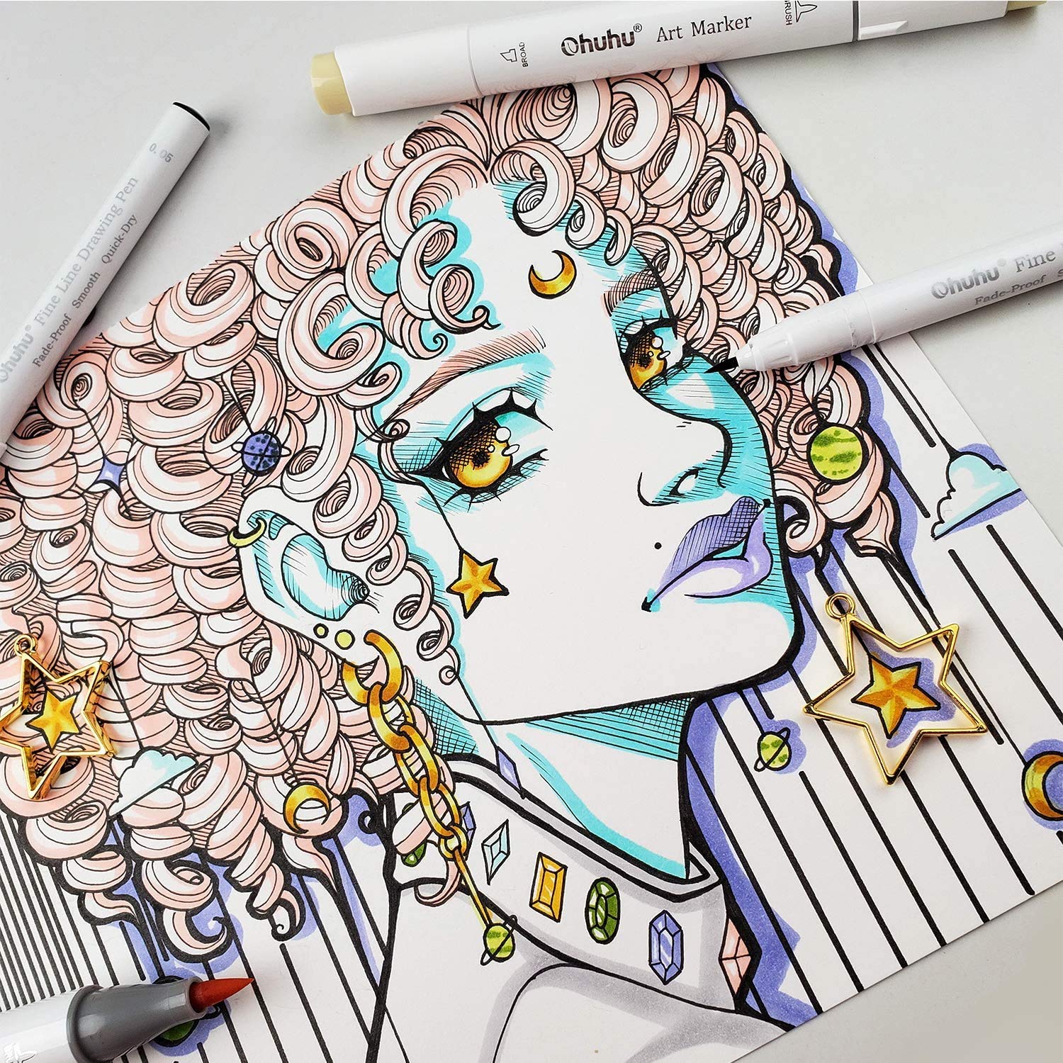 Ohuhu مايكرو القلم Fineliner أ - مراجعة Copic Marker Sketch وسعره