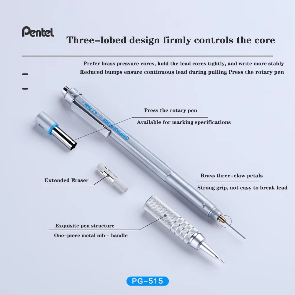 قلم رصاص ميكانيكي بنتل جرافجير - مراجعة Pentel Pen Graphgear وسعره